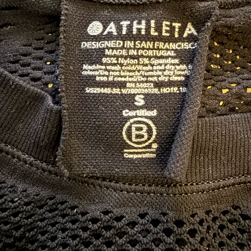 Athleta Oxygen Black Mesh Long Sleeve Top - Picture 7 of 7